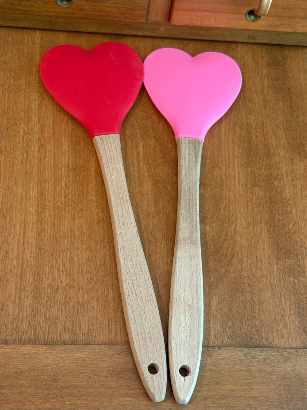 💕 Ciroa The Bakehouse Heart Silicone Spatulas — Red & Pink — Set of 2